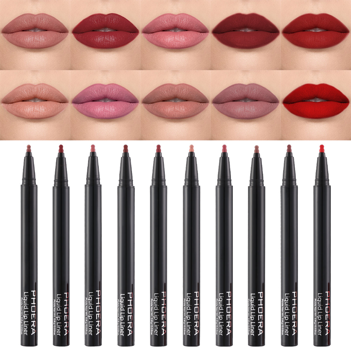 PHOERA Longwear Liquid Lip Liner – Matte Precision Tip for Lip Contour & Fill