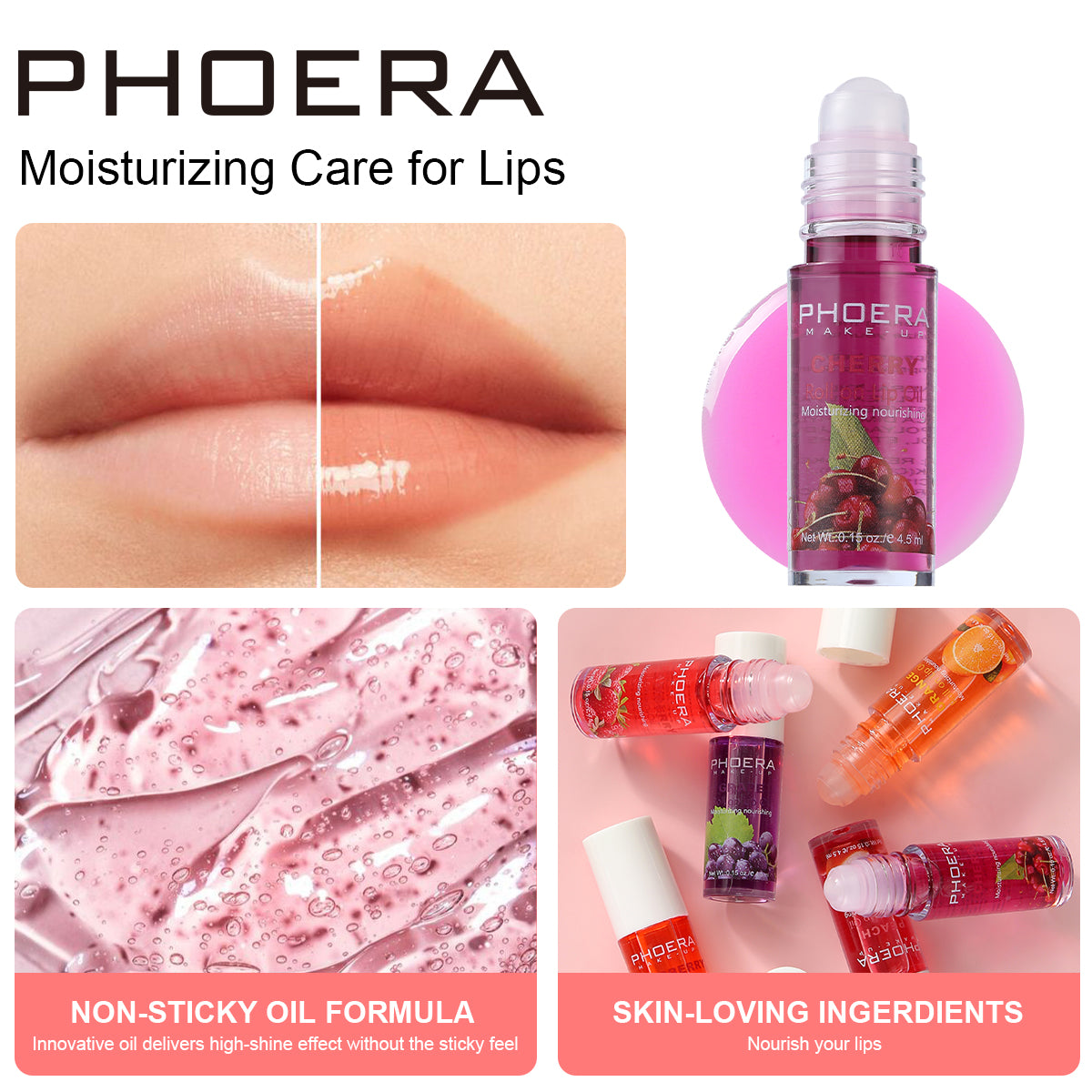 PHOERA Moisturizing Roll On Lip Oil