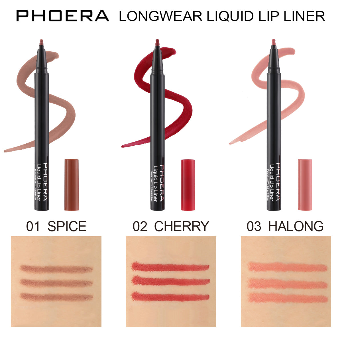 PHOERA Longwear Liquid Lip Liner – Matte Precision Tip for Lip Contour & Fill