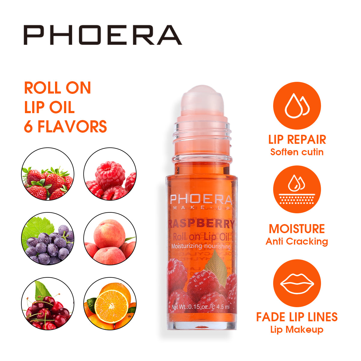 PHOERA Moisturizing Roll On Lip Oil
