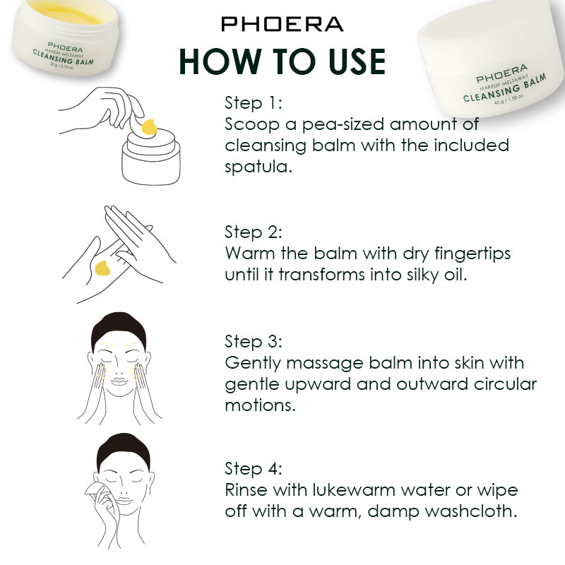 PHOERA Cleansing Balm with Sweet Orange Essential Oil