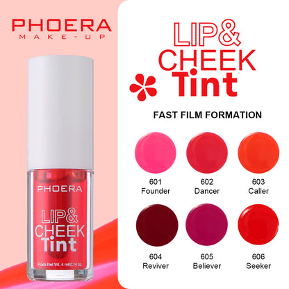 PHOERA Lip & Cheek Tint Stain Matte Liquid Blush Long Lasting Smudge Proof