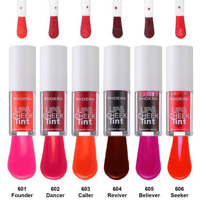 PHOERA Lip & Cheek Tint Stain Matte Liquid Blush Long Lasting Smudge Proof