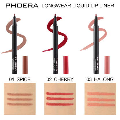 PHOERA Longwear Liquid Lip Liner – Matte Precision Tip for Lip Contour & Fill