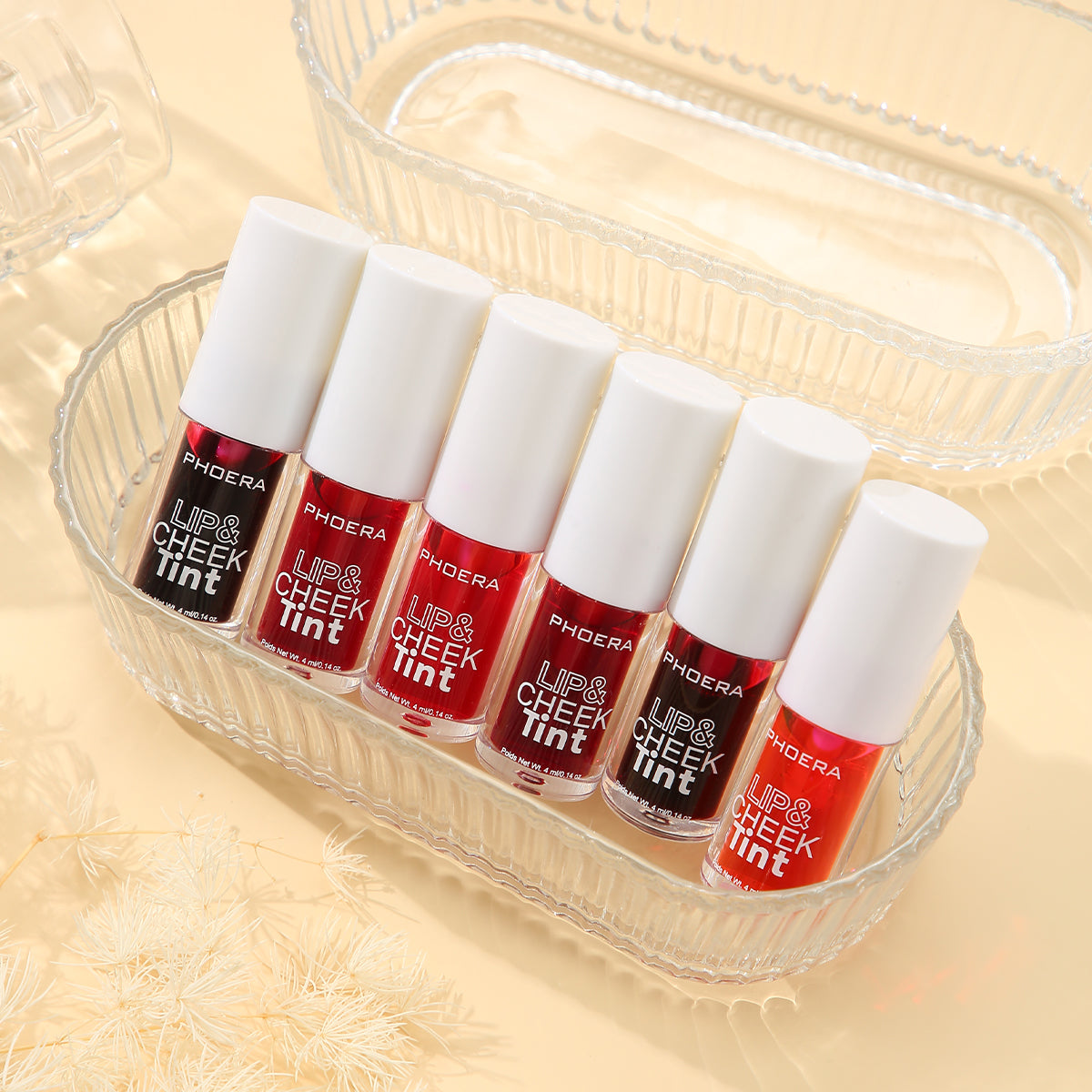 PHOERA Lip & Cheek Tint Stain Matte Liquid Blush Long Lasting Smudge Proof