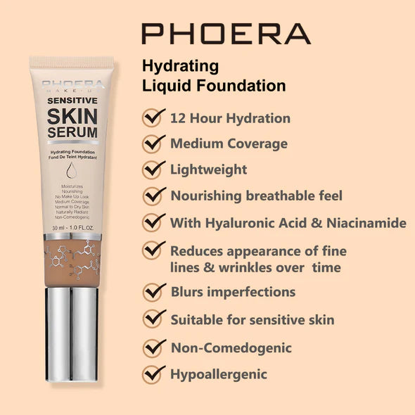 PHOERA  Skin Serum Hydrating Foundation with Hyaluronic acid